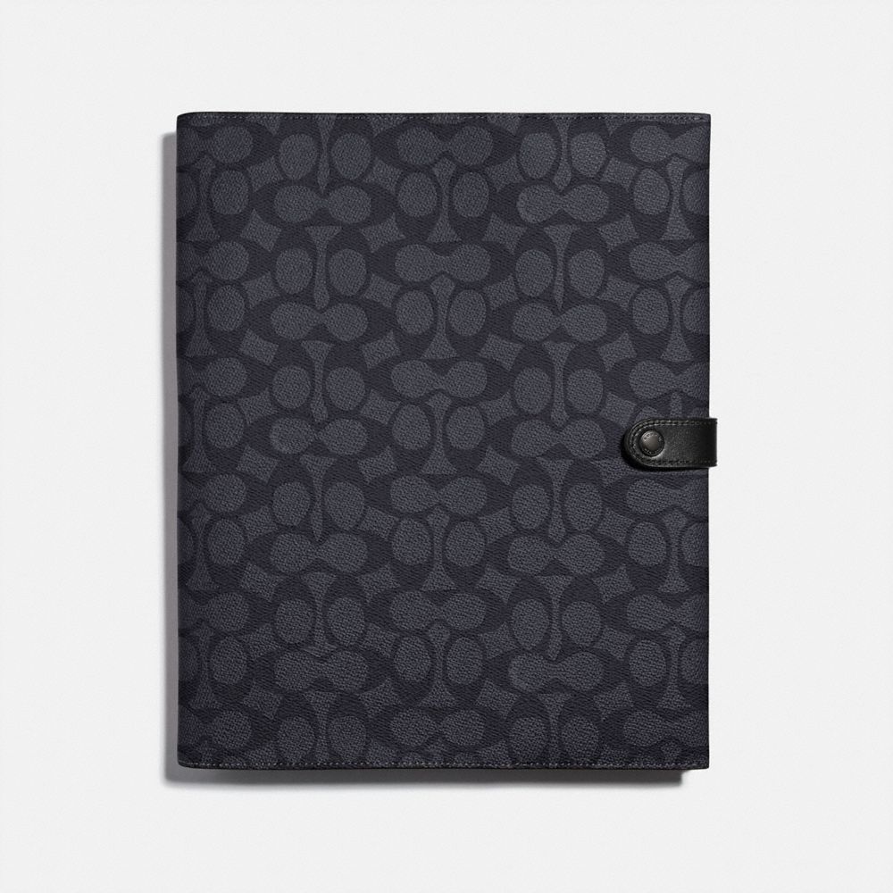 TECH PORTFOLIO IN SIGNATURE CANVAS - CHARCOAL - COACH 78339