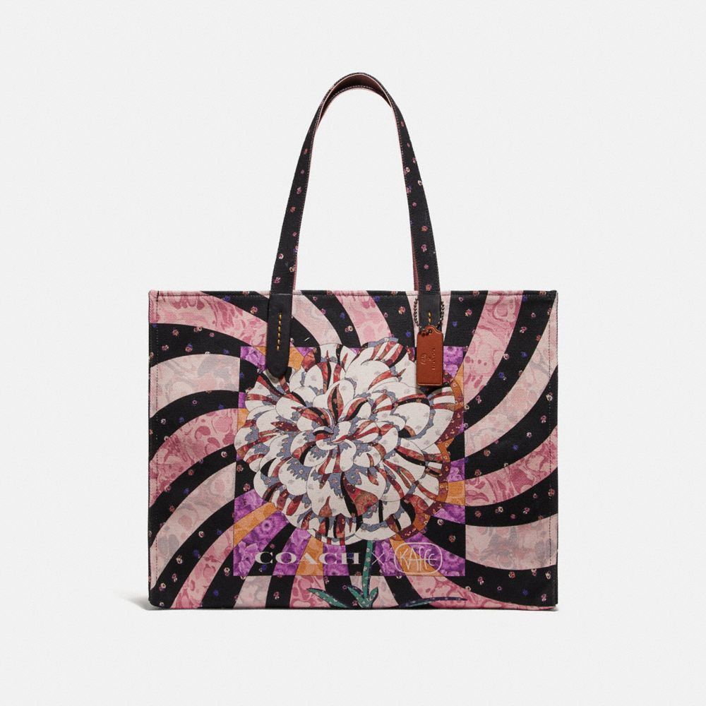 COACH 78511 - TOTE 42 WITH KAFFE FASSETT PRINT CREAM/PEWTER