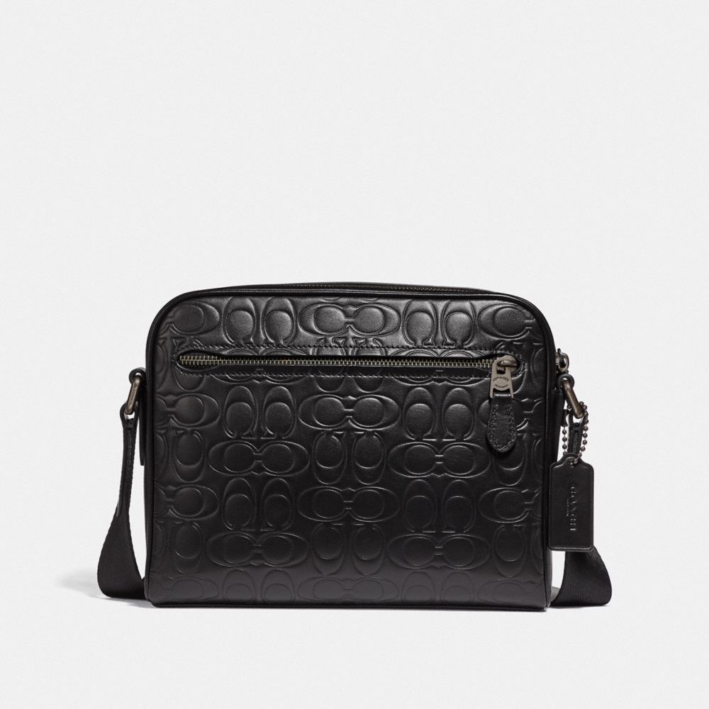 Metropolitan Soft Camera Bag In Signature Leather - 78514 - Black Antique Nickel/Black