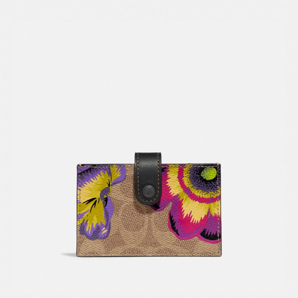 ACCORDION CARD CASE IN SIGNATURE CANVAS WITH KAFFE FASSETT PRINT - V5/TAN MULTI - COACH 78558