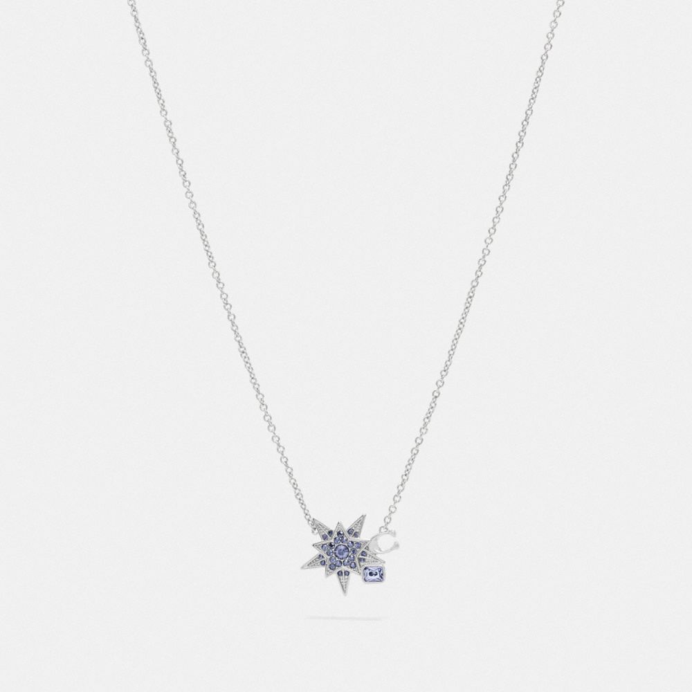 SIGNATURE STAR NECKLACE - SILVER/BLUE - COACH 78582