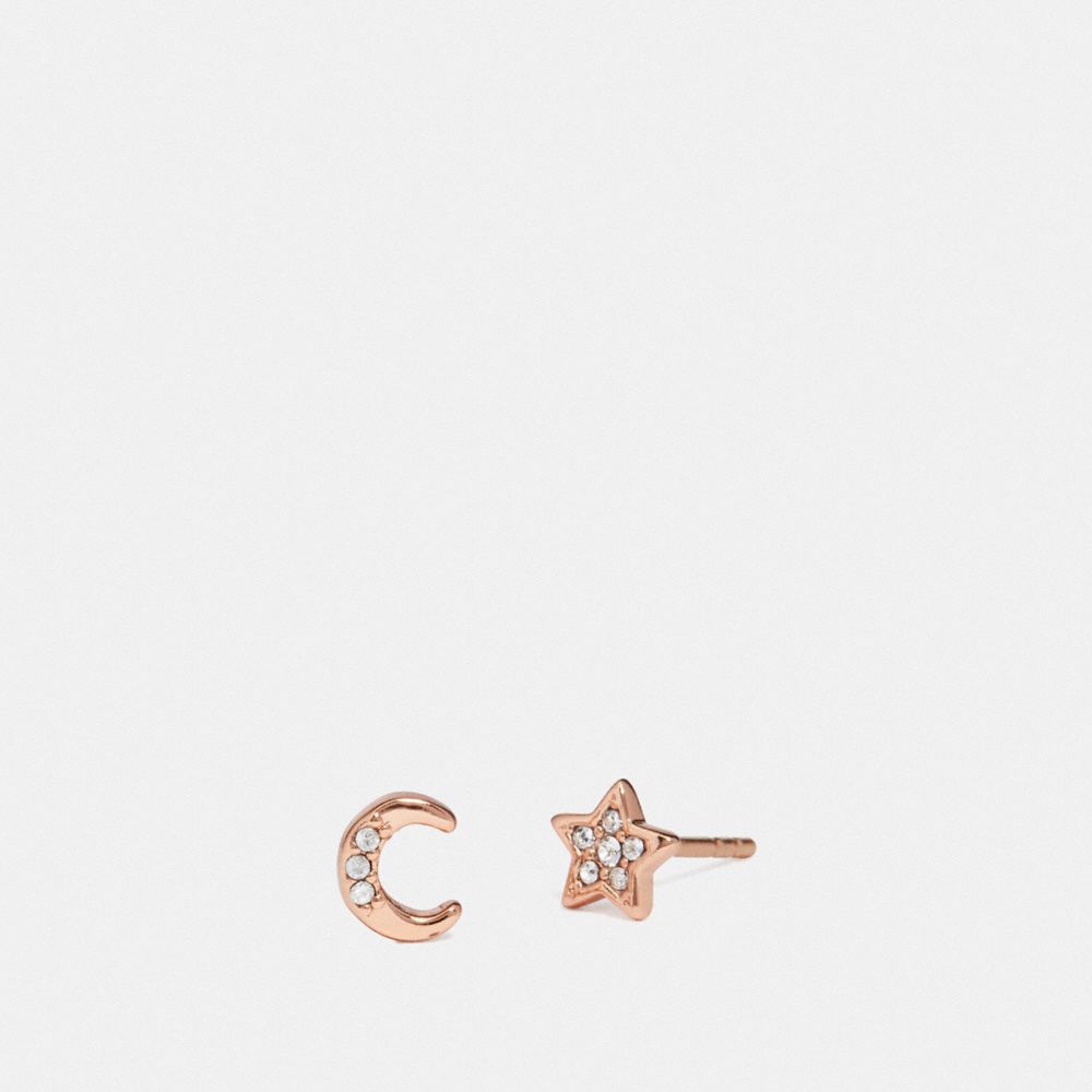 COACH 78583 - SIGNATURE MOONSTAR STUD EARRINGS ROSE GOLD/GREY