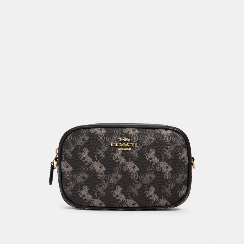 COACH 78603 CONVERTIBLE BELT BAG WITH HORSE AND CARRIAGE PRINT IM/BLACK GREY MULTI