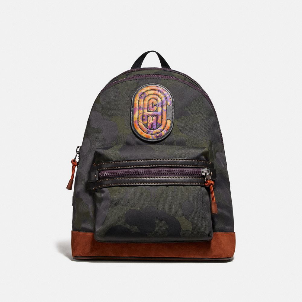 COACH 78614 Academy Backpack With Wild Beast Print And Kaffe Fassett Coach Patch JI/MILITARY WILD BEAST