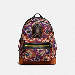 COACH 78615 Academy Backpack With Kaffe Fassett Print And Coach Patch JI/ORANGE/PURPLE