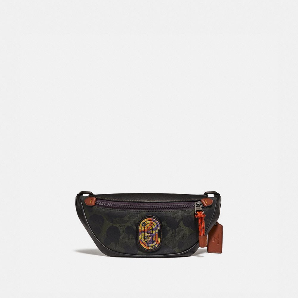 COACH 78622 - RIVINGTON BELT BAG 7 WITH WILD BEAST PRINT AND KAFFE FASSETT COACH PATCH JI/MILITARY WILD BEAST