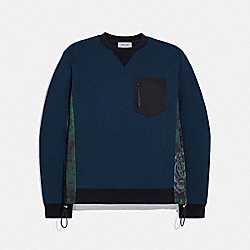 COACH 78736 Nylon Sweatshirt With Kaffe Fassett Print NAVY/WILDBEAST