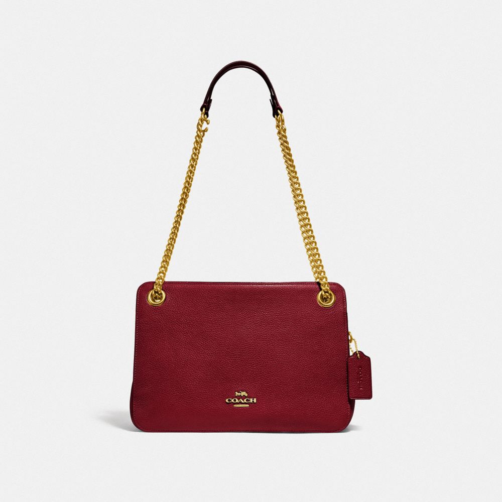 BRYANT CONVERTIBLE CARRYALL - BRASS/DEEP RED - COACH 78798