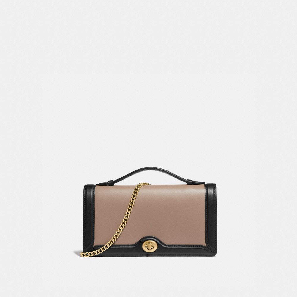 RILEY CHAIN CLUTCH IN COLORBLOCK - STONE MULTI/BRASS - COACH 78810