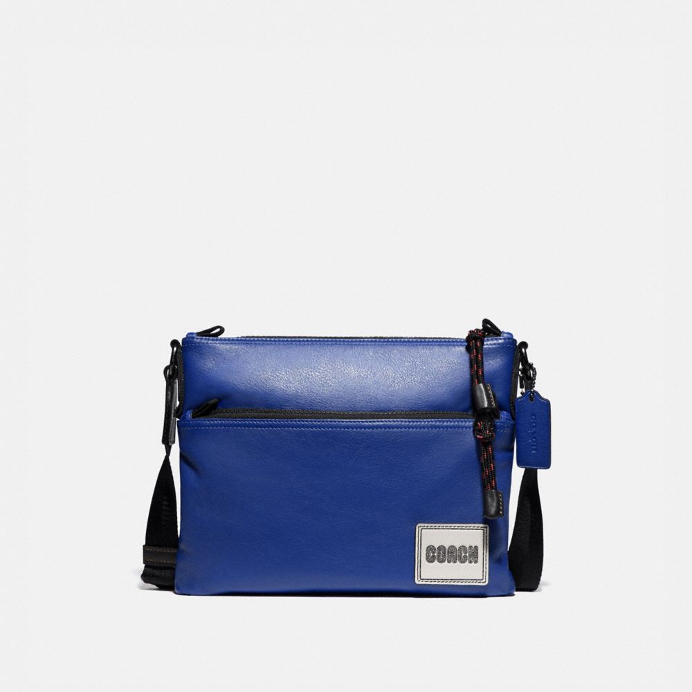 COACH 78834 PACER CROSSBODY WITH COACH PATCH BLACK COPPER/SPORT BLUE