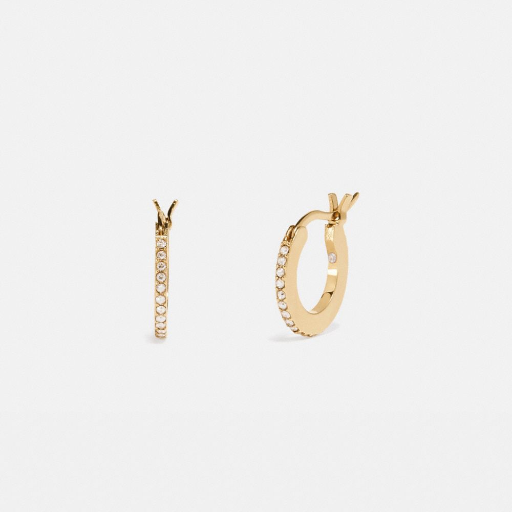 Pave Huggie Earrings - 78837 - Gold/Clear