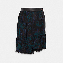 COACH 78909 Ruffle Skirt With Kaffe Fassett Print NAVY/TEAL