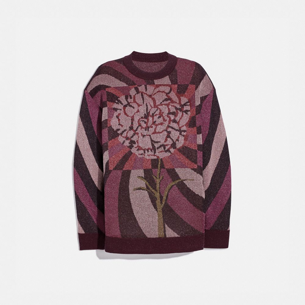 COACH 78937 SWEATER WITH KAFFE FASSETT CARNATION PRINT MULTI