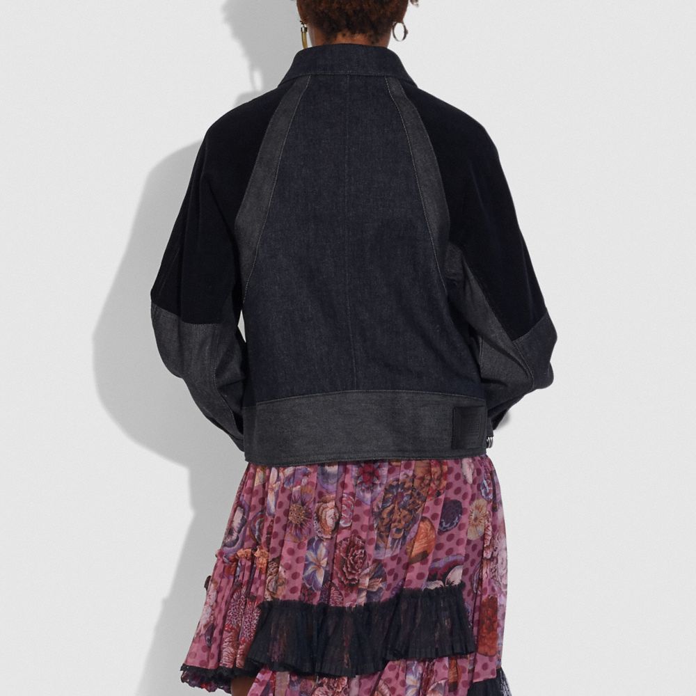 DENIM JACKET WITH SHEARLING COLLAR