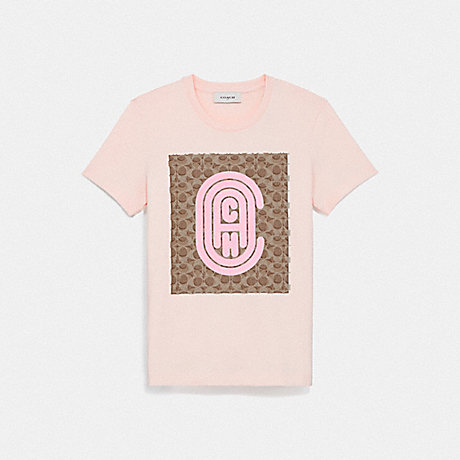 COACH 79013 FITTED RETRO SIGNATURE T-SHIRT PINK