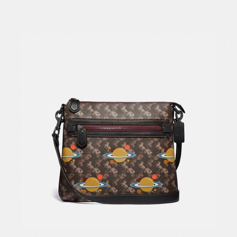 OLIVE CROSSBODY WITH HORSE AND CARRIAGE PRINT AND PLANETS - V5/BROWN BLACK - COACH 79026