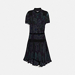 COACH 79071 Dress With Kaffe Fassett Print BLACK/GREEN