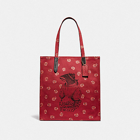 COACH 79303 LUNAR NEW YEAR TOTE WITH RANDY THE RAT GD/RED-APPLE