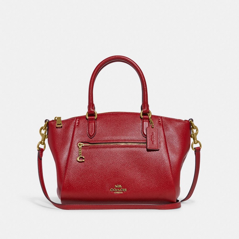 Elise Satchel - BRASS/BRICK RED - COACH 79316