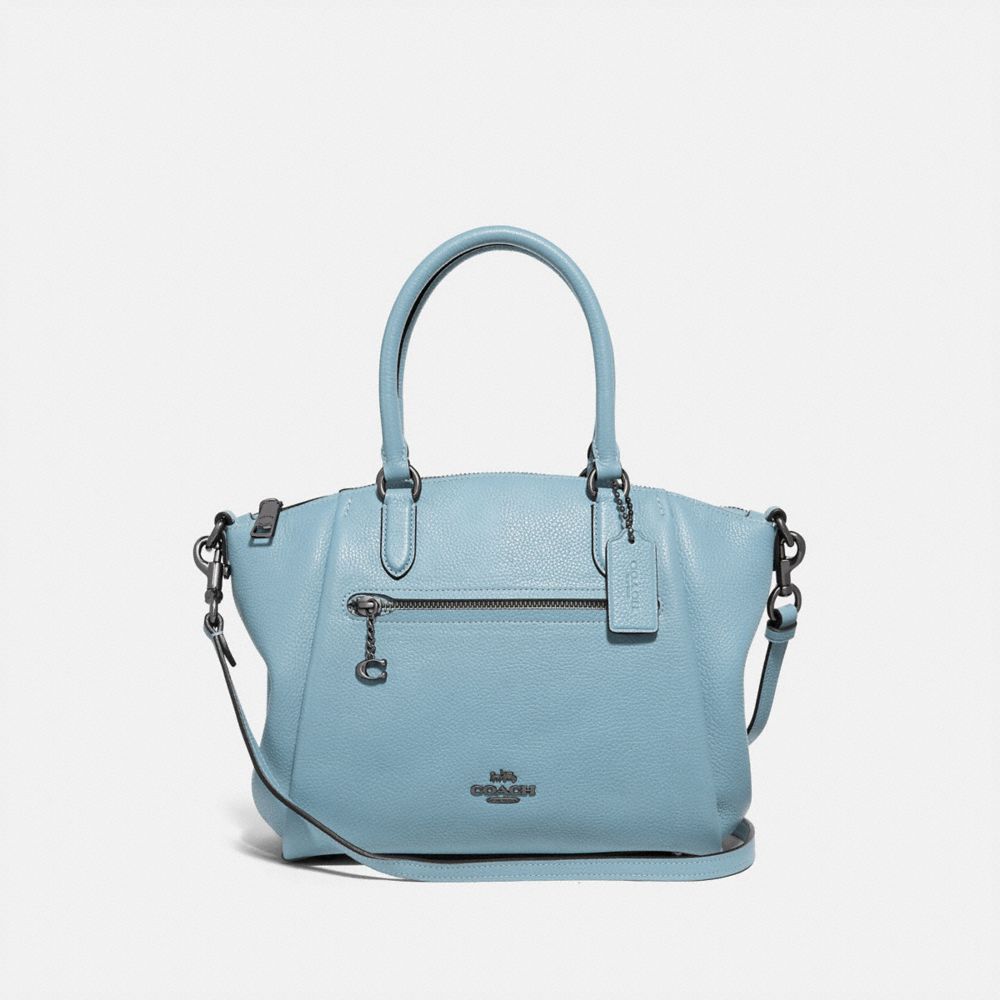 COACH 79316 Elise Satchel GUNMETAL/AZURE