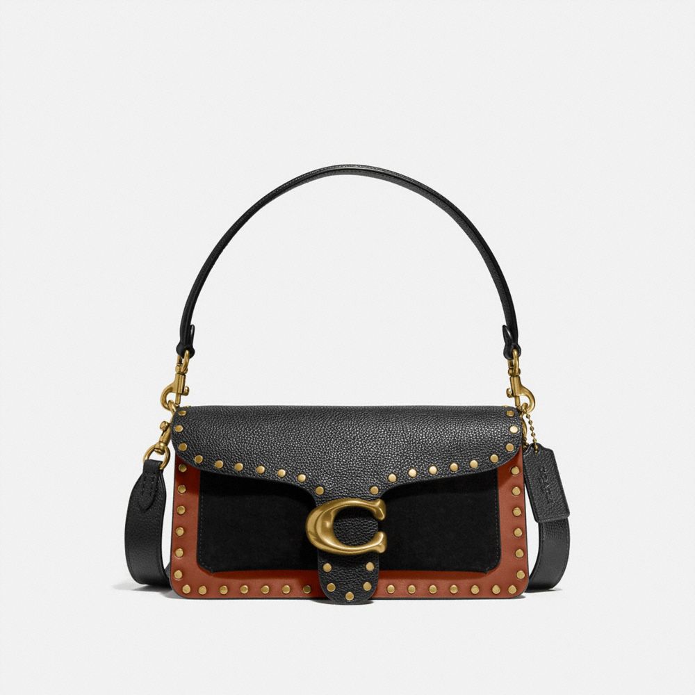 79338 - Tabby Shoulder Bag 26 With Rivets Brass/Black Multi