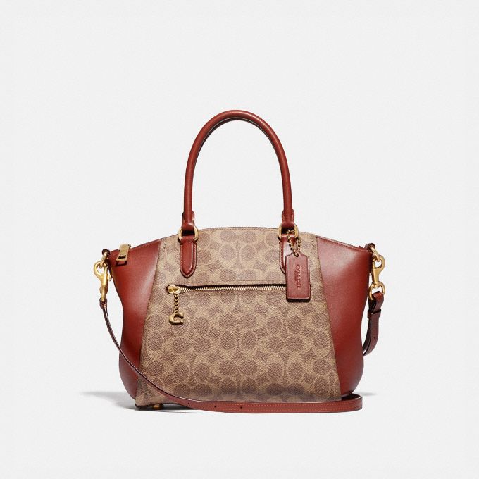 公式 Coach コーチ エリス サッチェル シグネチャー キャンバス 全てのレディースバッグ