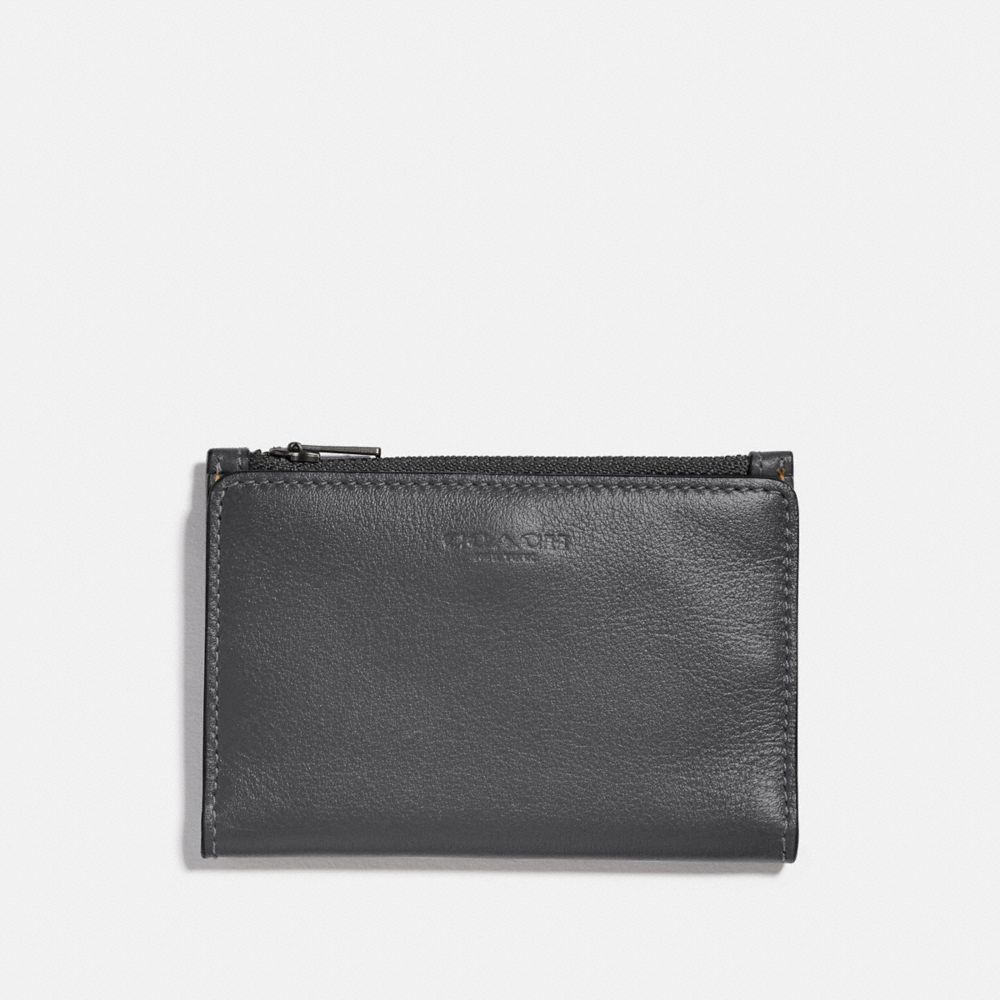 BIFOLD ZIP CARD CASE - GREY/SILVER - COACH 79382