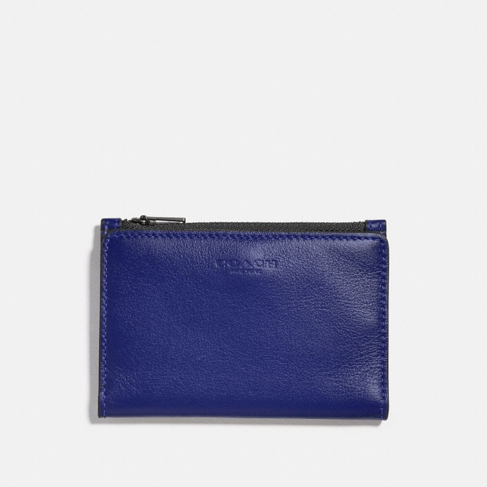 COACH BIFOLD ZIP CARD CASE - SPORT BLUE/SILVER - 79382