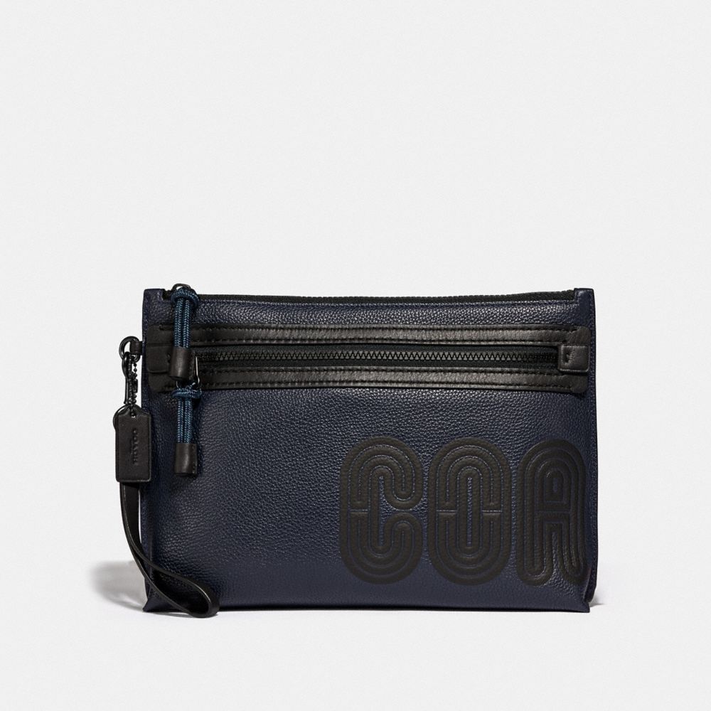 COACH 79407 Academy Pouch With Coach Print MIDNIGHT/BLACK