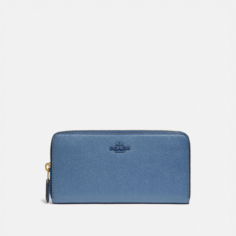 COACH ACCORDION ZIP WALLET - B4/STONE BLUE - 79426