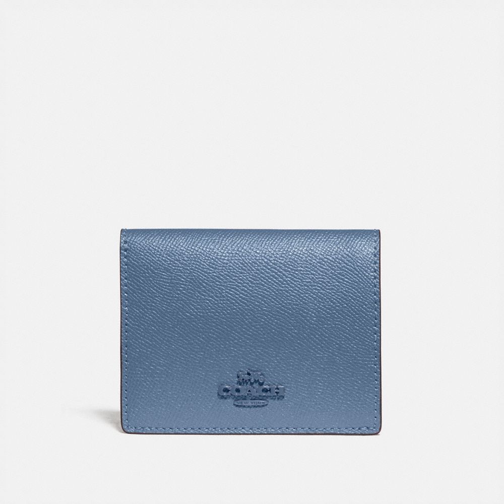 COACH SMALL SNAP WALLET - BRASS/STONE BLUE - 79427