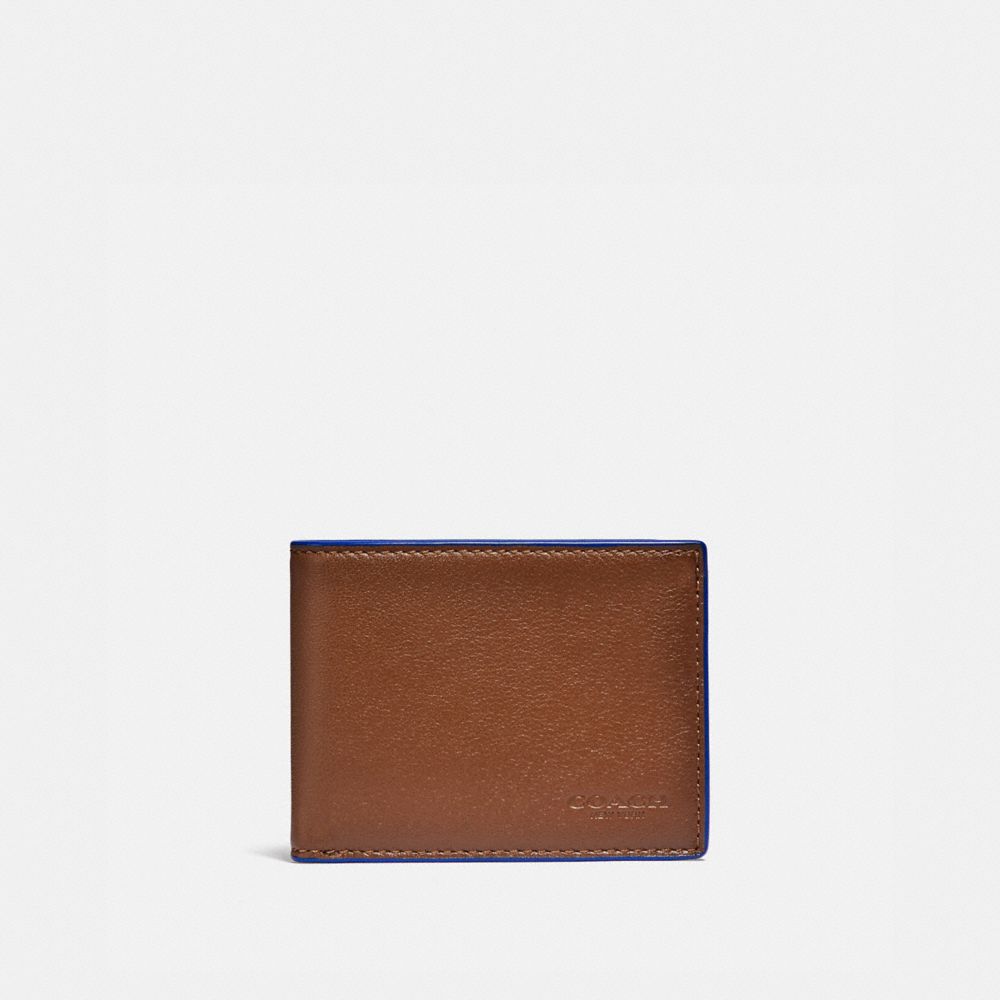 COACH SLIM BILLFOLD WALLET - SADDLE/SPORT BLUE - 79451