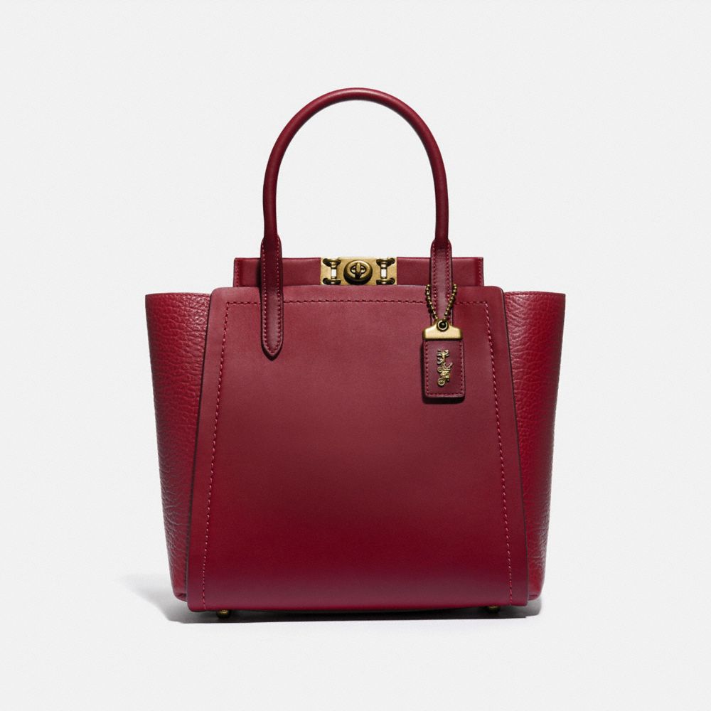 COACH 79468 Troupe Tote BRASS/DEEP RED
