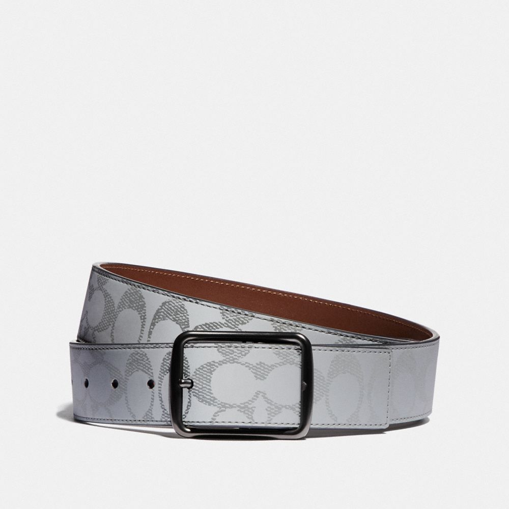 COACH 79470 - HARNESS BUCKLE CUT-TO-SIZE REVERSIBLE BELT, 38MM SILVER/SADDLE