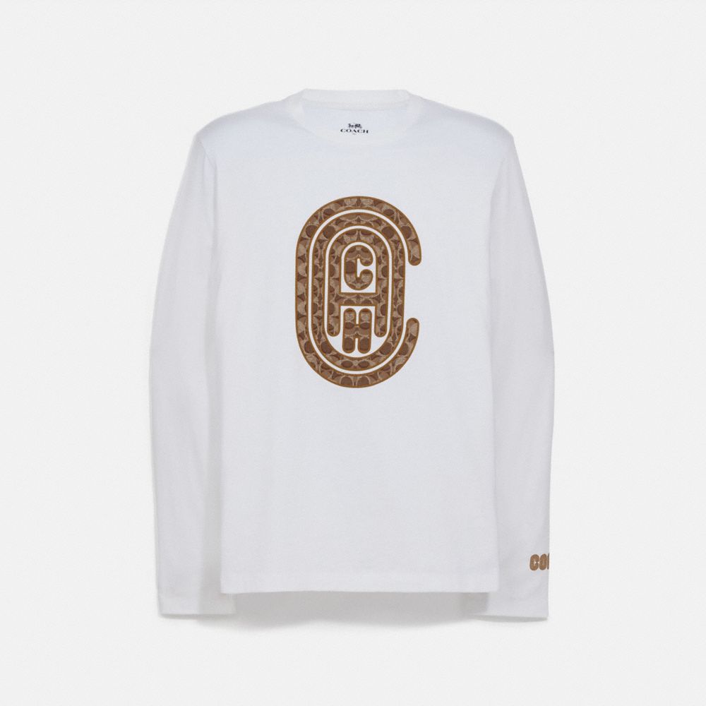 COACH 79490 - COACH GRAPHIC LONG SLEEVE T-SHIRT WHITE