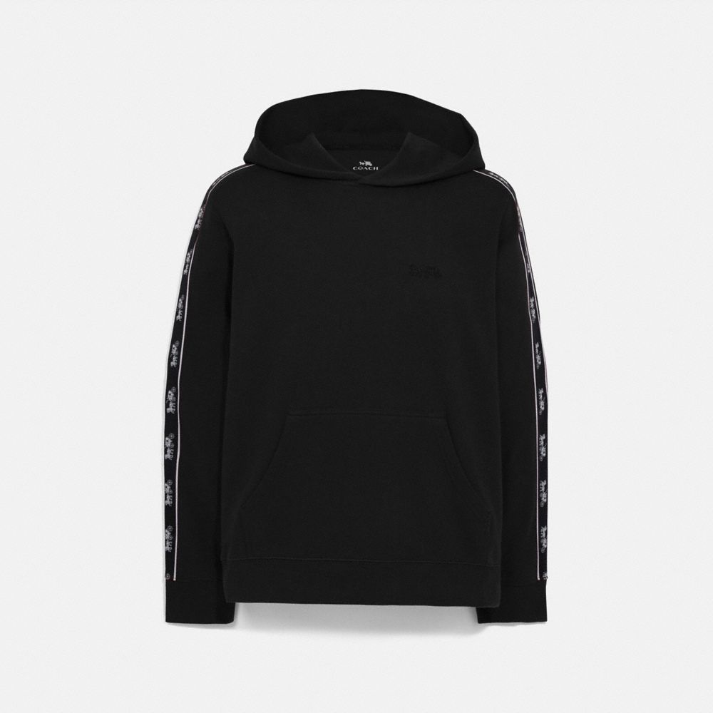 HORSE AND CARRIAGE TAPE HOODIE - BLACK - COACH 79518