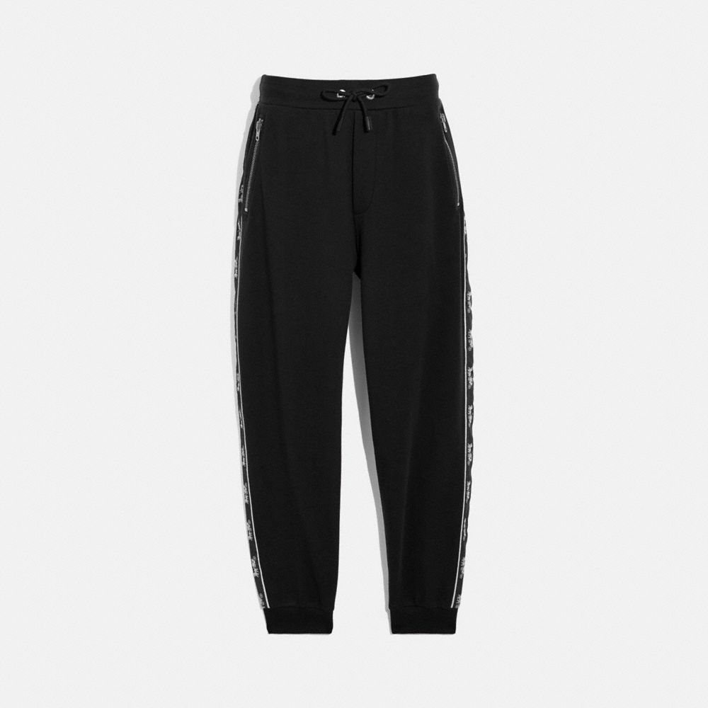 COACH 79530 HORSE AND CARRIAGE TAPE SWEATPANTS BLACK