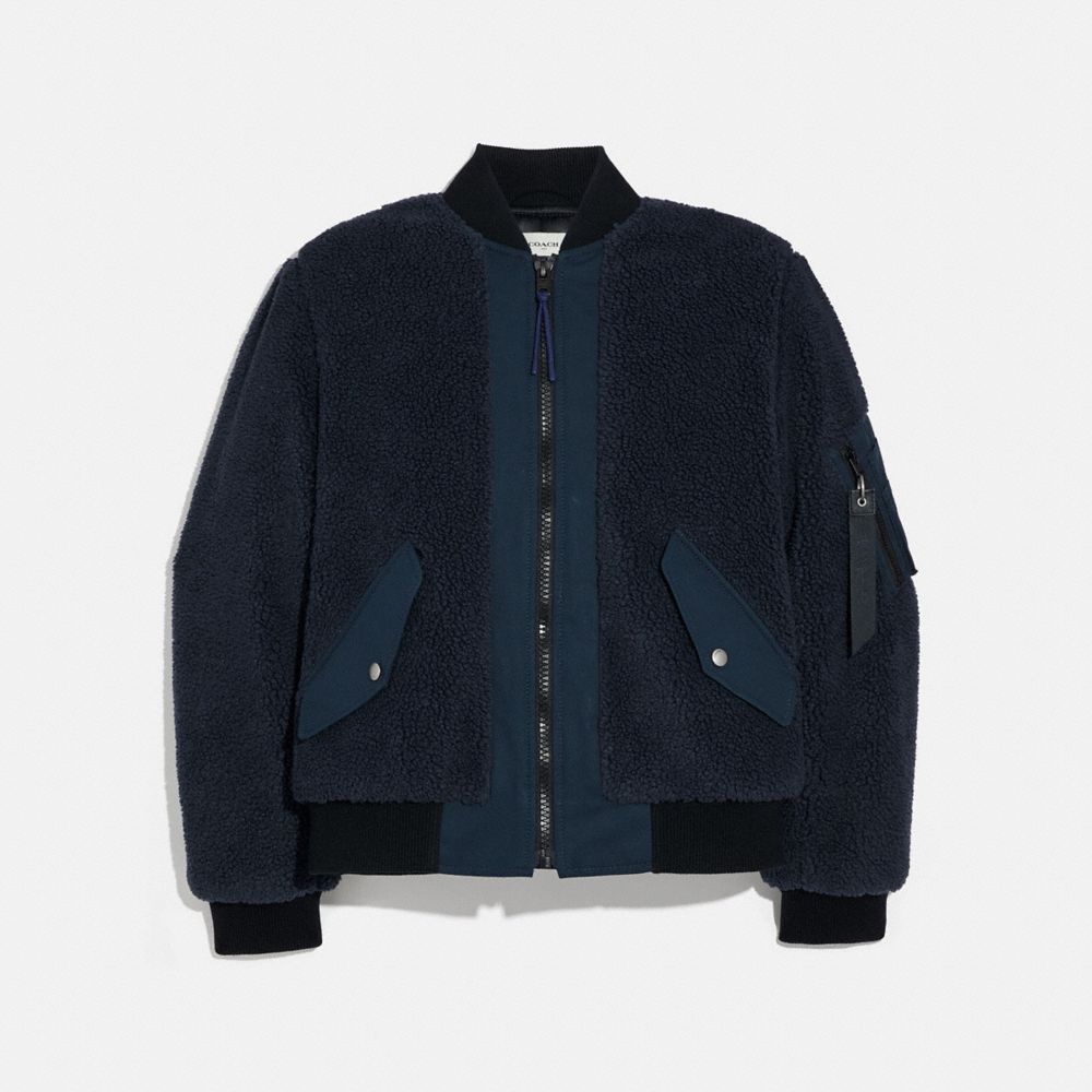 COACH 79561 - FLEECE MA-1 JACKET NAVY