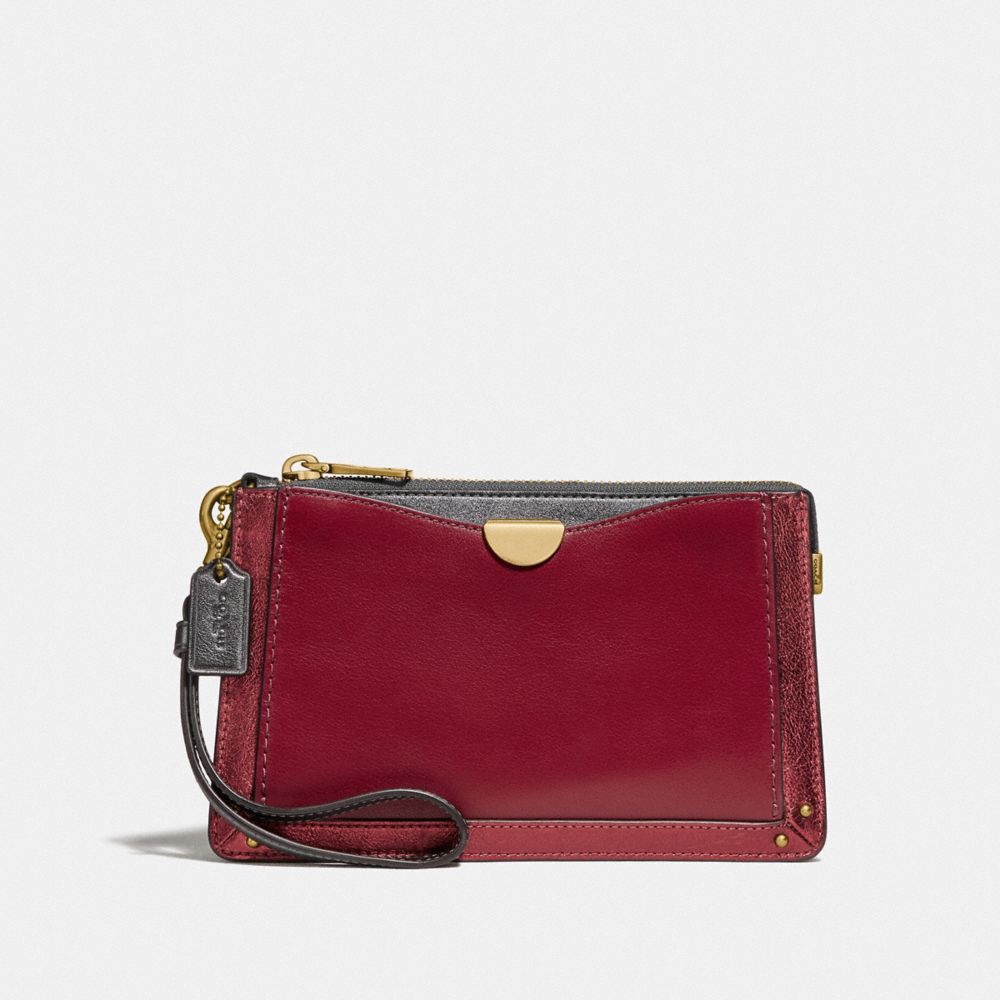 DREAMER WRISTLET IN COLORBLOCK WITH SIGNATURE CANVAS - BRASS/METALLIC MULTI - COACH 79599