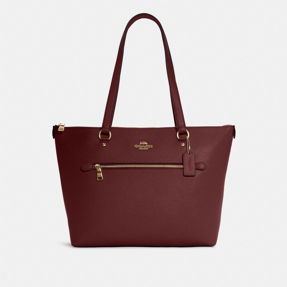 COACH 79608 Gallery Tote Gold/Black Cherry