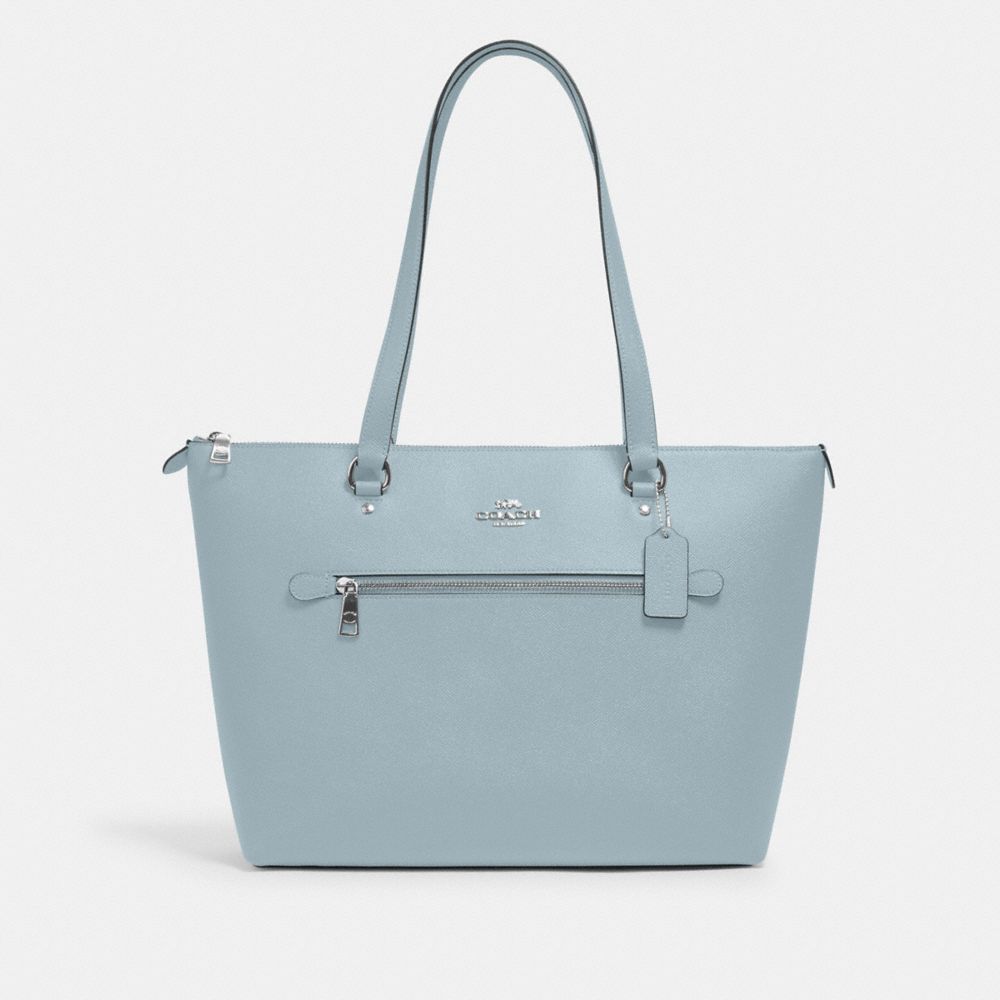 COACH 79608 Gallery Tote Silver/POWDER BLUE