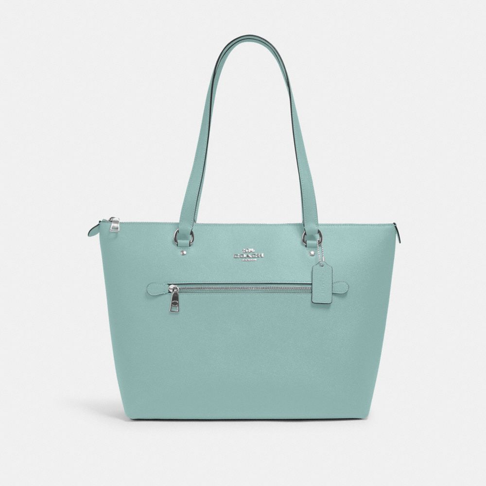 COACH 79608 Gallery Tote LIGHT TEAL/SILVER