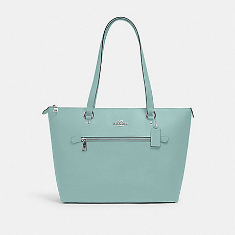 COACH 79608 Gallery Tote LIGHT-TEAL/SILVER
