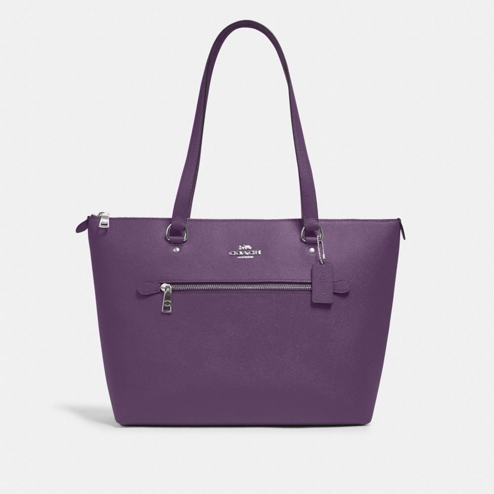 COACH 79608 Gallery Tote Silver/DARK AMETHYST