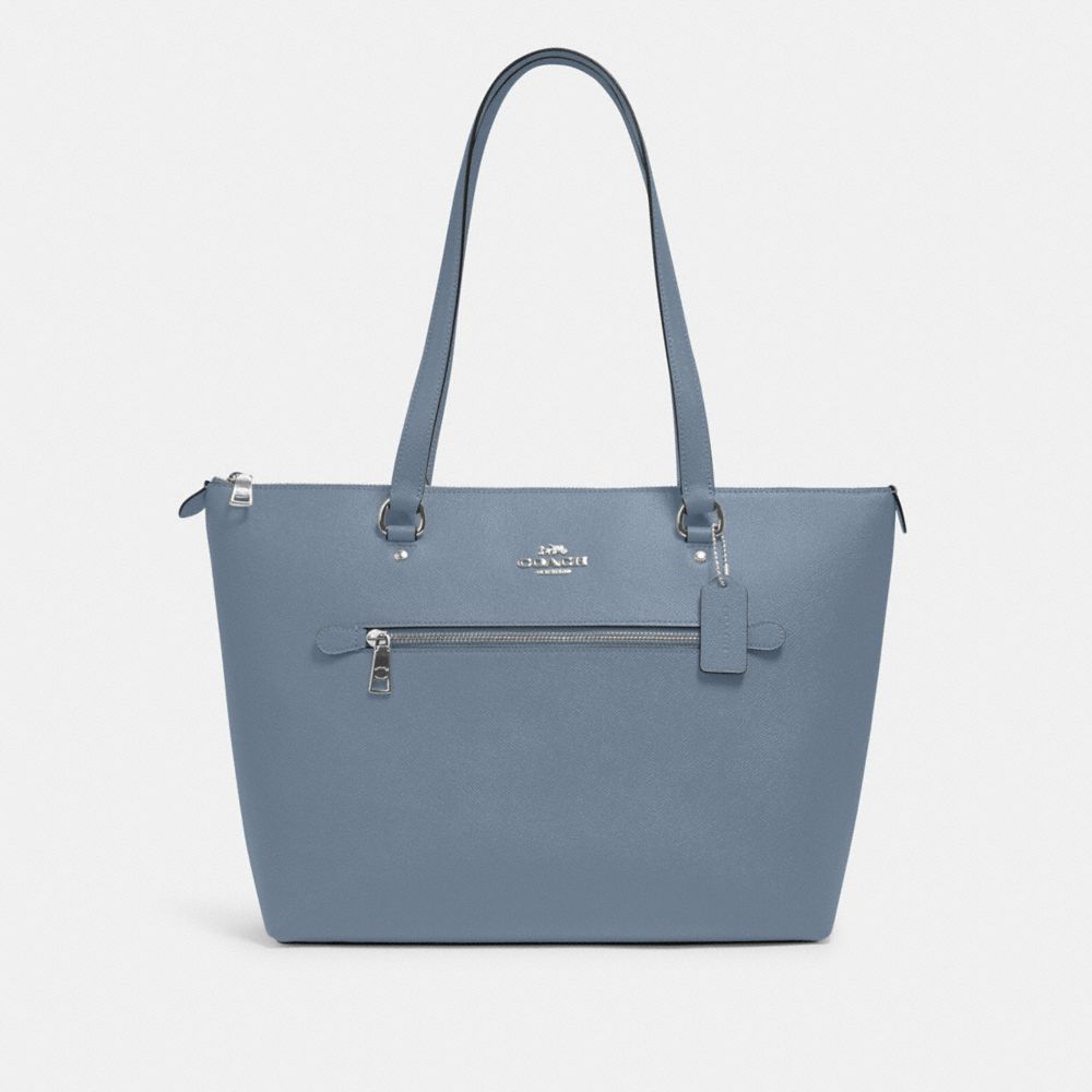 COACH Gallery Tote - SILVER/MARBLE BLUE - 79608