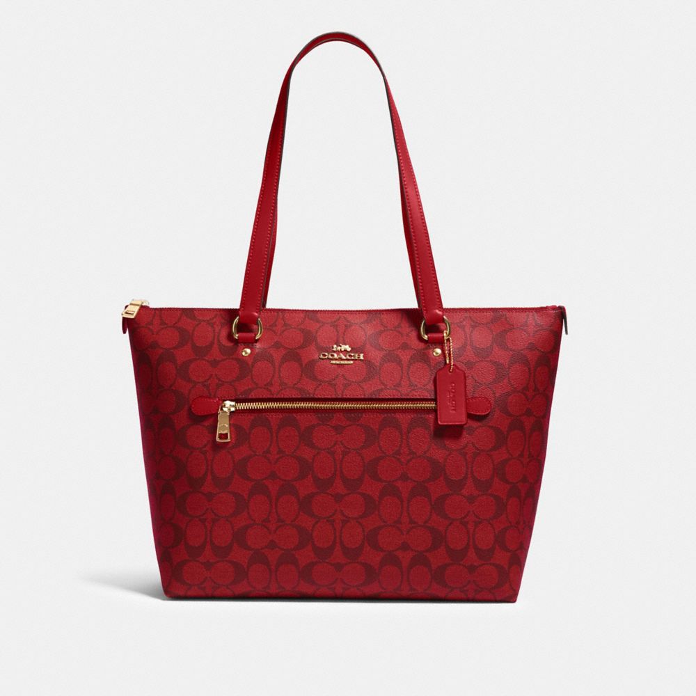 COACH 79609 Gallery Tote In Signature Canvas IM/1941 RED