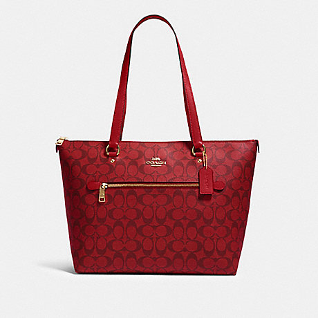 COACH 79609 GALLERY TOTE IN SIGNATURE CANVAS IM/1941 RED
