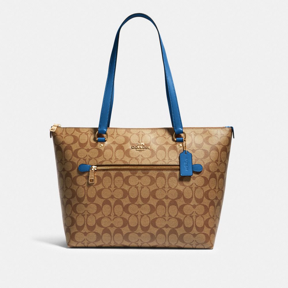 GALLERY TOTE IN SIGNATURE CANVAS - IM/KHAKI DEEP ATLANTIC - COACH 79609