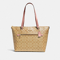 COACH 79609 - GALLERY TOTE IN SIGNATURE CANVAS IM/LIGHT KHAKI BLOSSOM