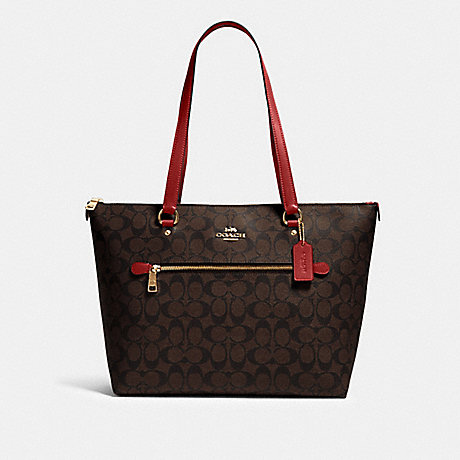 COACH GALLERY TOTE IN SIGNATURE CANVAS - IM/BROWN 1941 RED - 79609